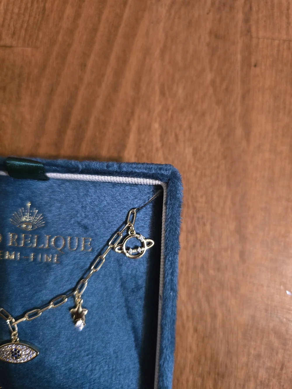 Gold-Plated Galaxy Charm Necklace -